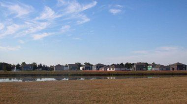 A home building boom leads to new home construction in the suburbs in the midwest. Greenfield, Indiana. clipart