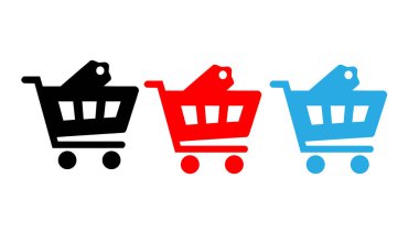 Fiyat etiketli Alışveriş Arabası Simgeleri