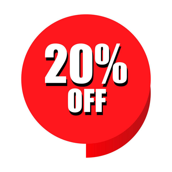 20% Off Discount Tag Special Offer On White Background