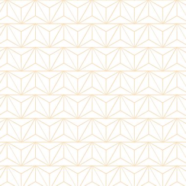 İnce turuncu çizgileri, üçgen şekilleri ve beyaz arkaplanda temiz, simetrik bir düzeniyle minimalist bir geometrik desen..