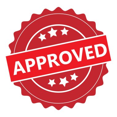 Kalite Güvencesi İçin Kırmızı Dairesel Onay Damga Vektörü Resmi Amblem Rozeti