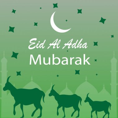 Keçiler, Hilal Ay ve Camilerle Kurban Arkaplanı