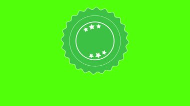Yeşil Onaylı Mühür Animasyon Görevlisi Yıldız Vektör Damgalı Sınır Rozeti