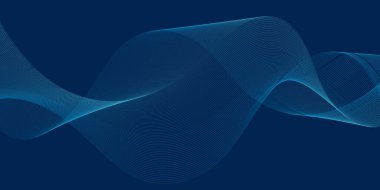 Pürüzsüz Akış Çizgileriyle Karanlık Soyut Mavi Dalga Arkaplanı