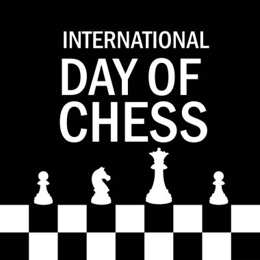  Oyun Parçalarıyla Uluslararası Satranç Günü posteri