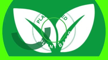 Çevre dostu ürün etiketi için Animasyon Bitkisi tabanlı% 100 Rozet