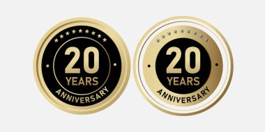 Uzun vadeli İş Tanıma İçin 20 Yıl Yıldönümü Etiketi Simgeleri
