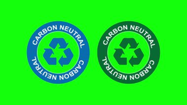 Çevre dostu farkındalık için Karbon Nötr Geri Dönüşüm Simgeleri Canlandırması