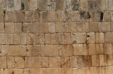 Meksika 'daki eski taş duvar.