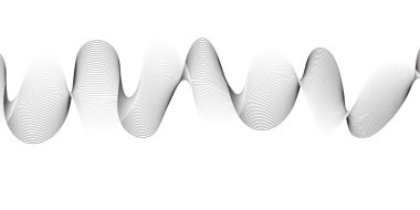 Gri dalgalı çizgileri olan soyut vektör modern gradyan beyaz arkaplan. Soyut frekans ses dalgası çizgileri ve çarpık eğri çizgileri. Beyaz arkaplan, ağ özeti.