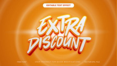 Extra İndirimli Turuncu Temalı İndirim Sancak Tasarımı Kalın 3D Metin ve Parlak Altın Efektler Tanıtım Şablonları