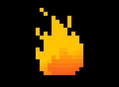 Ateş pikseli resim ateşleme ikonu vektör illüstrasyonuName