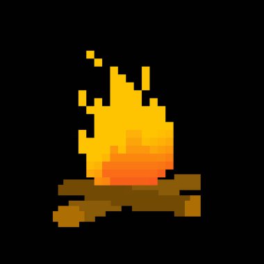 piksel resim duvar kağıdı, piksel illüstrasyon, alev pikseli sanat