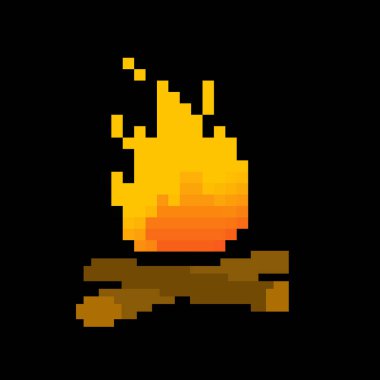 Çizgi film tarzında ateş pikseli resim ikonu