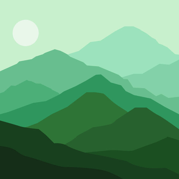 mountains landscape background with green hills