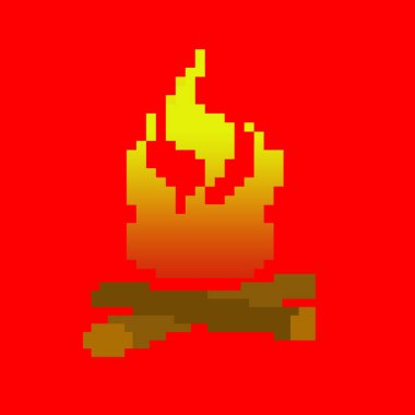 ateş piksel sanat simgesi vektör illüstrasyonuName