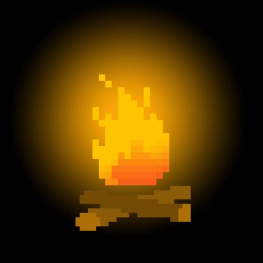 Siyah arka planda izole edilmiş, parlayan ahşap bir çubuk. vektör illüstrasyonu