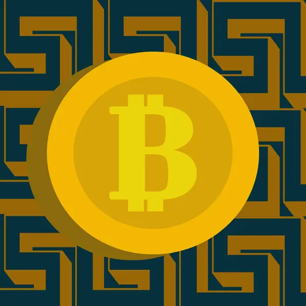 Bitcoin şifreleme dijital para vektör çizimi