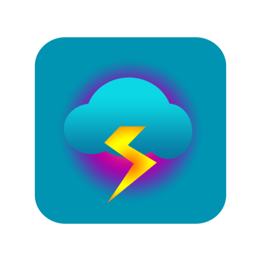 Şimşek vektör simgesi tasarımı, vektör illüstrasyonu