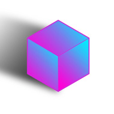 3 d küpünün vektör çizimi