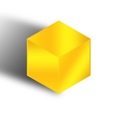 3 d sarı küp sembolü