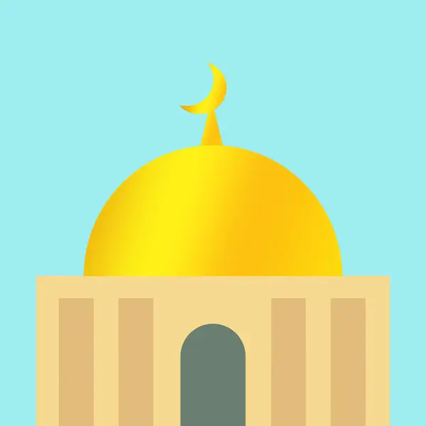 Cami binası ikonu. Web için cami vektör simgesinin düz çizimi