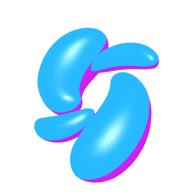 Beyaz arkaplanda 3 boyutlu renkli balon şekli