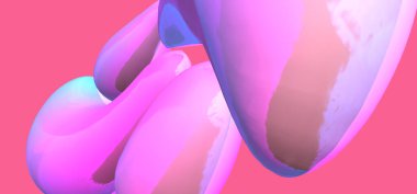 Güzel organik şekillere sahip soyut 3 boyutlu çizim