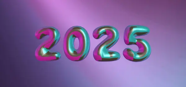 Parlak bir renkle 205 sayısının 3 boyutlu çizimi ve neon rengi 2-0.