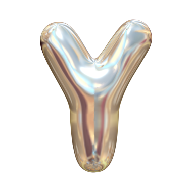 Muhteşem 3 boyutlu altın metalik sayılar ve harfler.