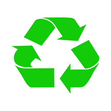 Sembol simgesini geri dönüştür. yeşil renk simgesi. Siyah arkaplanda izole vektör illüstrasyonu