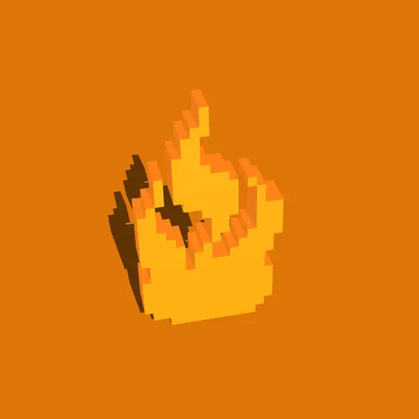 Sarı arkaplan vektör illüstrasyonunda izole edilmiş düz ateş simgesi