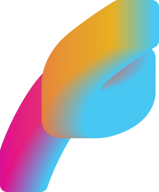 gökkuşağı gradyan bir harf karikatürü