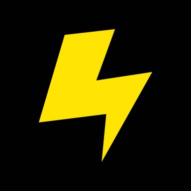 Siyah arkaplanda yıldırım simgesi