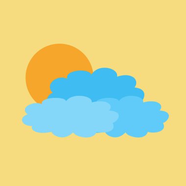 Yağmur bulutlu hava simgesi, bulutlu illüstrasyon