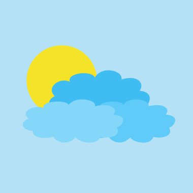 Yağmur bulutlu hava simgesi, bulutlu illüstrasyon