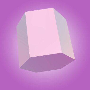 mor geometrik küp. 3D illüstrasyon, 3D canlandırma