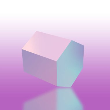 küp, geometrik şekiller, renkli, simge