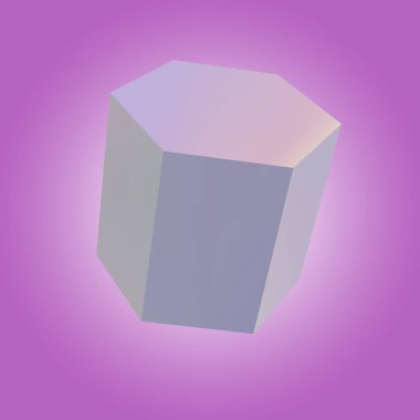 Pembe zemin üzerinde geometrik küpün vektör çizimi