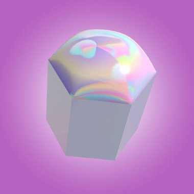 Kristal küre. 3d illüstrasyon.