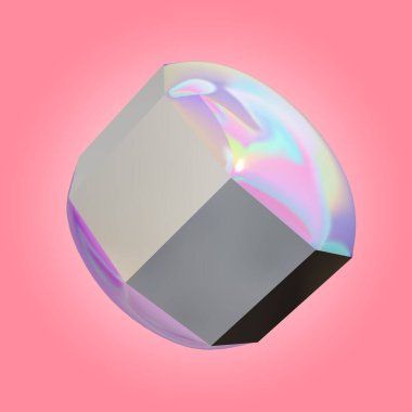 Küreyle üç boyutlu soyut cam küre.