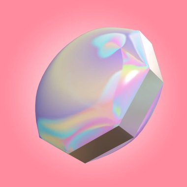 Pembe arka planda kristal küre