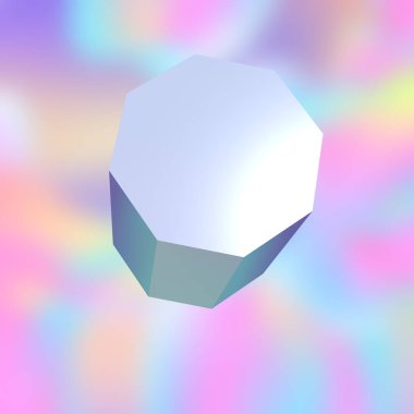 eğimli kristal küre, soyut geometrik desenli. Tasarımınız için 3D resimleme