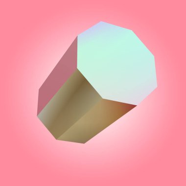 Pastel geometrik arkaplan ve soyut geometrik şekillerin pastel renklerde 3 boyutlu çizimi.