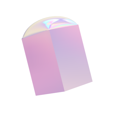 Beyaz arkaplanda 3 boyutlu pembe, mor ve beyaz küp çizimi.