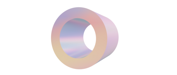 Beyaz arkaplanda izole edilmiş renkli gökkuşağı halkasının 3 boyutlu görüntüsü