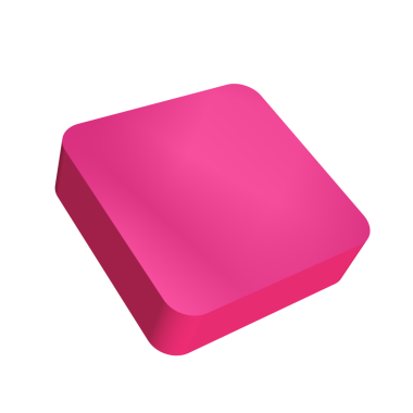 Beyaz arkaplanda pembe vektör küp simgesi