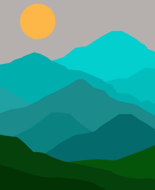 dağlar manzara, vektör arkaplan