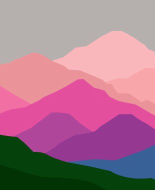 Dağlarla soyut arkaplan