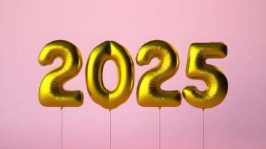 2025 mutlu yeni yıl renkli balonlarla